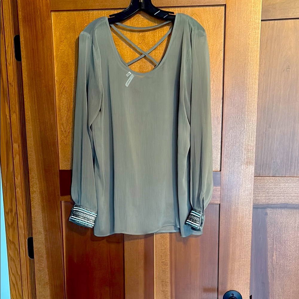 Elegant Olive Green Women's Top